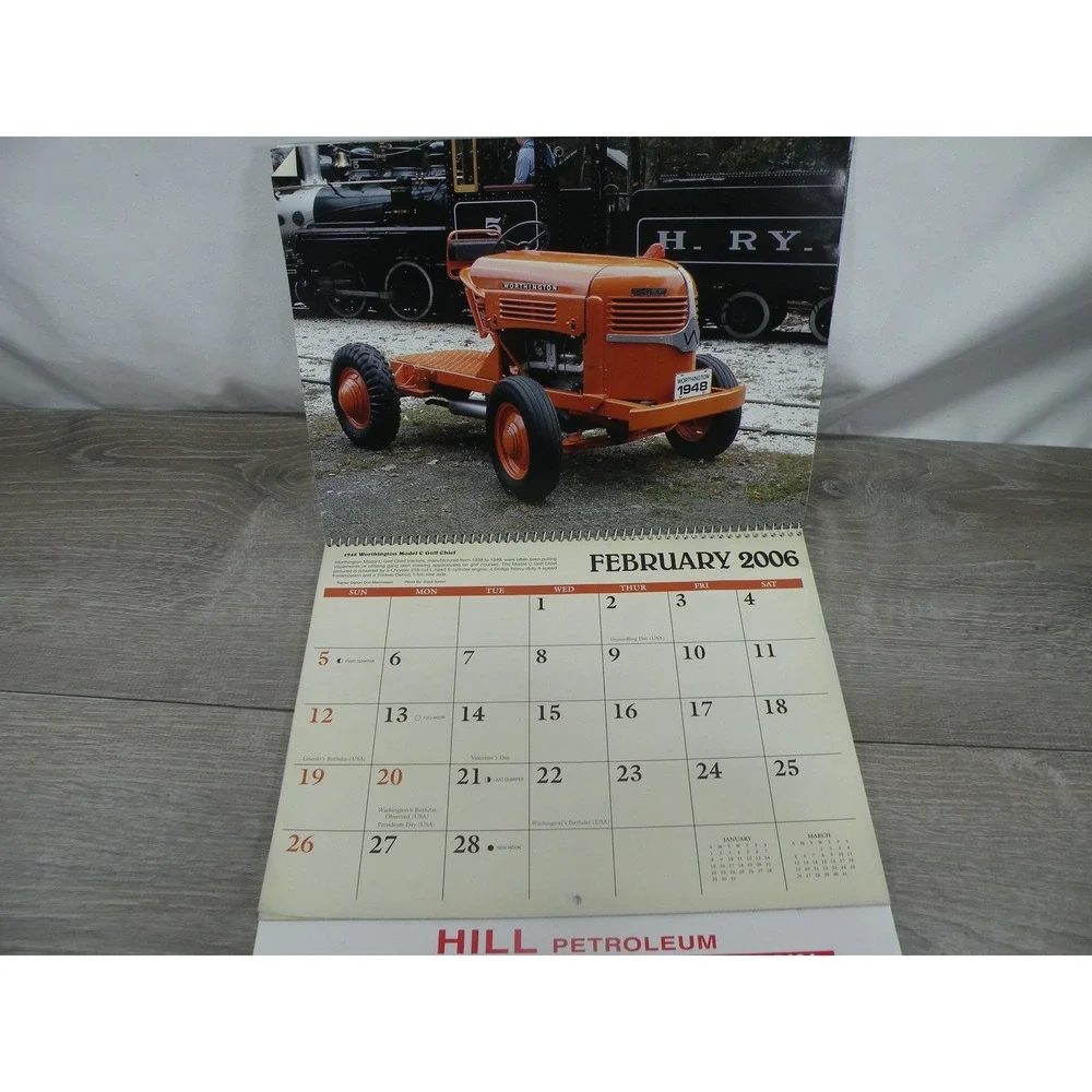 2006 Antique Tractors Hill Petroleum Sunwest Distributing 16-Month Wall Calendar